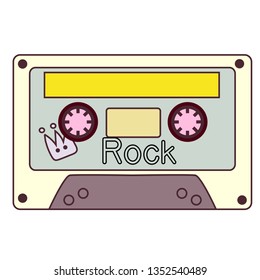 Colorful cassette flat illustration on white