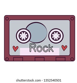 Colorful cassette flat illustration on white