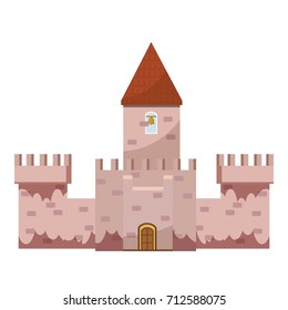 Colorful castle icon. Cartoon illustration of castle vector icon for web art and design