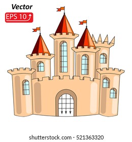 Colorful  castle , isolated on white background vector illustration