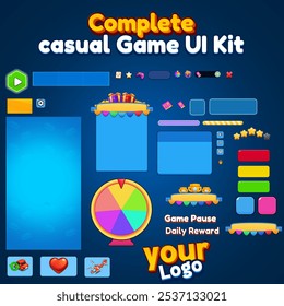 Colorful Casual Game UI Elements for Mobile