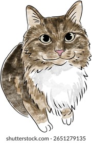 Colorful Cat and Dog Watercolor Portrait