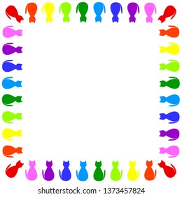 colorful cat frame