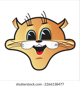 colorful cat head icon. pet face. vector illustration. happy colorful cat in cartoon style