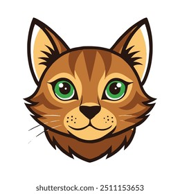 A colorful cat head vector illustration 