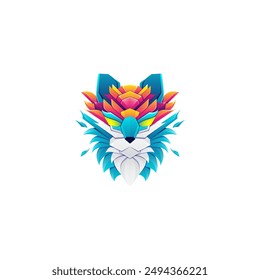 Colorful Cat Logo Template with modern look