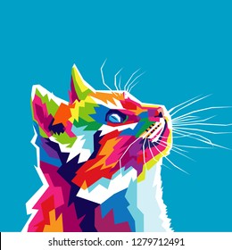 Colorful Cat Vector Illustration