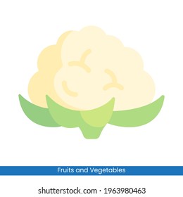 Colorful Cauliflower icon vector design. Fruits and Vegetables symbol for your website design, logo, app, UI. Eps10 vector illustration.