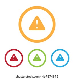 Colorful Caution or Warning Icons With Rings