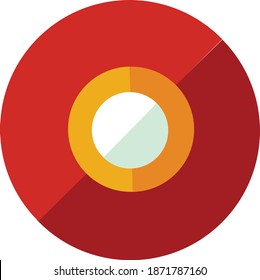 Colorful CD Flat Icon Concept Illustration