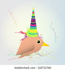 Colorful celebrating bird design vector draw