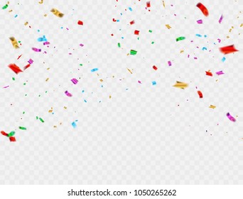 Colorful celebration background with confetti.