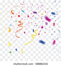 Colorful celebration background with confetti.