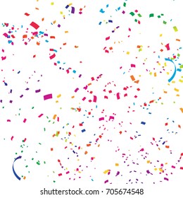 Colorful celebration background with confetti.