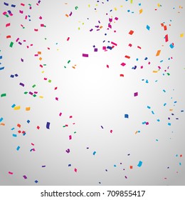 Colorful celebration background with confetti.