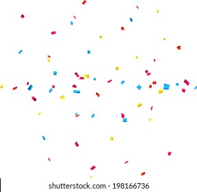 Colorful celebration background with confetti. Vector Illustration.