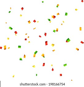 Colorful celebration background with confetti. Vector Illustration.