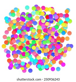 Colorful celebration background with confetti. Vector Illustration