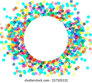 Colorful celebration background with confetti. Vector Illustration.