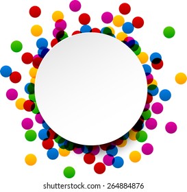 Colorful celebration background with confetti. Vector Illustration.