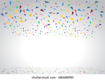 Colorful celebration background with confetti. Vector Illustration.