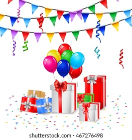 Colorful Celebration Background with Party Balloons