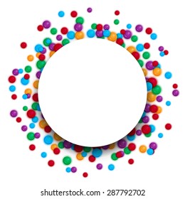 Colorful celebration background with plastic balls. Abstract colorful vector banner for celebration.