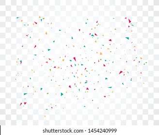 Colorful celebration confetti , isolated on transparent background