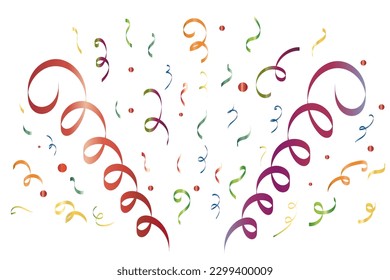 colorful celebration confetti and ribbon	