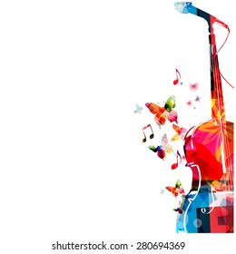 Colorful cello with microphone design