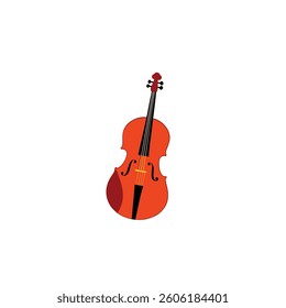 colorful cello on white background