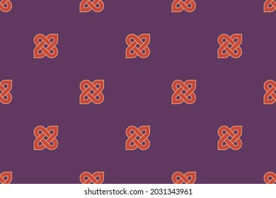 Colorful celtic geometric allover textile pattern. Common geometric motif print block classy background. Modern color plaid design. Abstract minimalist geometrical interleaving ornament graphic style