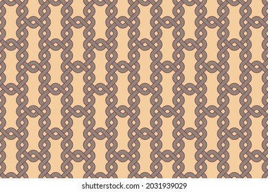 Colorful celtic geometric allover textile pattern. Common geometric motif print block classy background. Modern color plaid design. Abstract minimalist geometrical interleaving ornament graphic style
