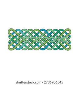 A colorful celtic knot design on a white background