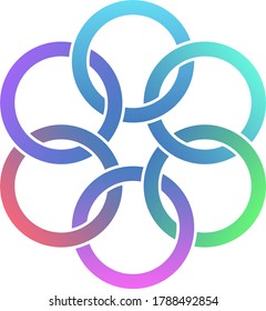 Colorful Celtic knot. Vector outline illustration.