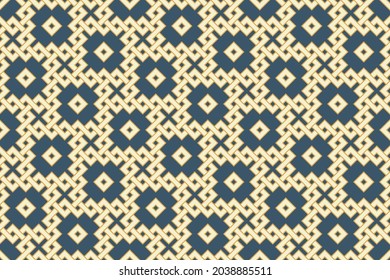 Colorful celtic medieval allover textile pattern. Common geometric motif print block classy background. Modern earthy color plaid design. Abstract minimalist interleaving ornament graphic style