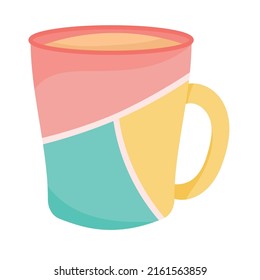 colorful ceramic cup dishware icon