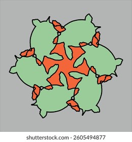 colorful ceramic design with gray background