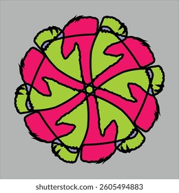 colorful ceramic design with gray background