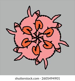 colorful ceramic design with gray background