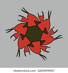 colorful ceramic design with gray background
