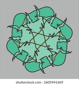 colorful ceramic design with gray background