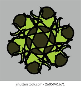 colorful ceramic design with gray background