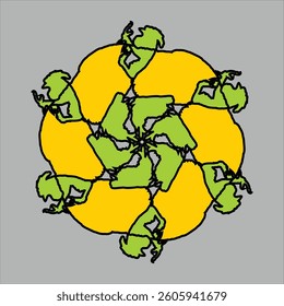 colorful ceramic design with gray background