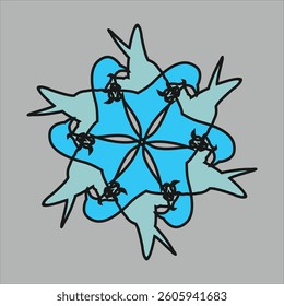 colorful ceramic design with gray background