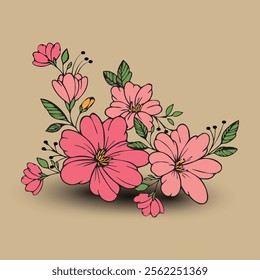 colorful ceramic flower design and home decoration vector