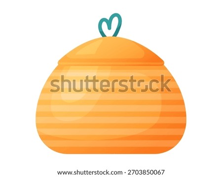 colorful ceramic pot, brightly colored dishware. Vector illustration