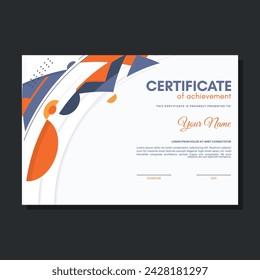 Colorful certificate of achievement template with abstract