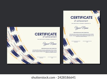Plantilla colorida del certificado del logro con el resumen