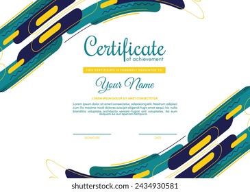Colorful certificate of achievement template with abstract